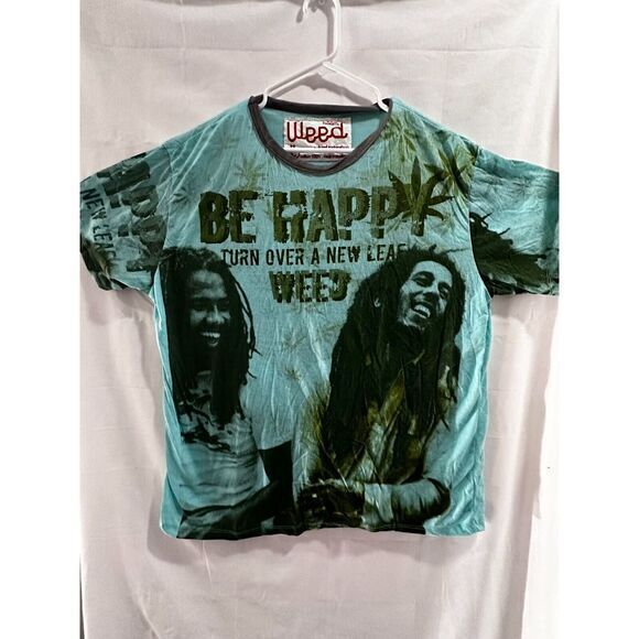 Bob Marley‎ AOP Weed T-Shirt Size Large
